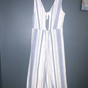 Atar’d State blue abs white striped jumpsuit/romper